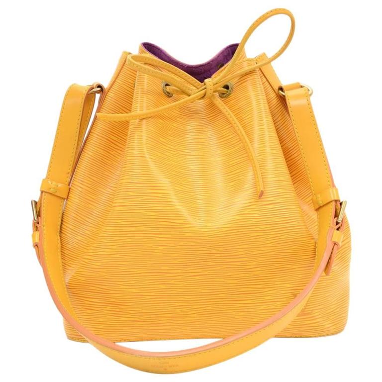 Vintage Louis Vuitton Petit Noe Yellow Epi Leather Shoulder Bag at 1stDibs
