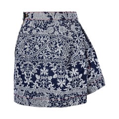 A/W 1992 Vivienne Westwood Blue Lace Print Denim Mini Skirt
