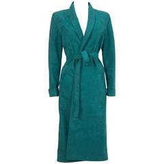 1970's Lilli Ann Turquoise Ultrasuede Trench Coat
