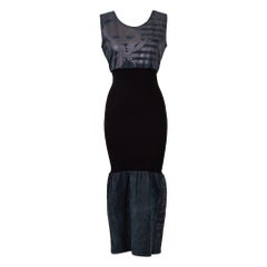 A/W 1986 Jean Paul Gaultier Stripe Face Leather Dress