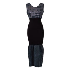 Vintage A/W 1986 Jean Paul Gaultier Stripe Face Leather Dress