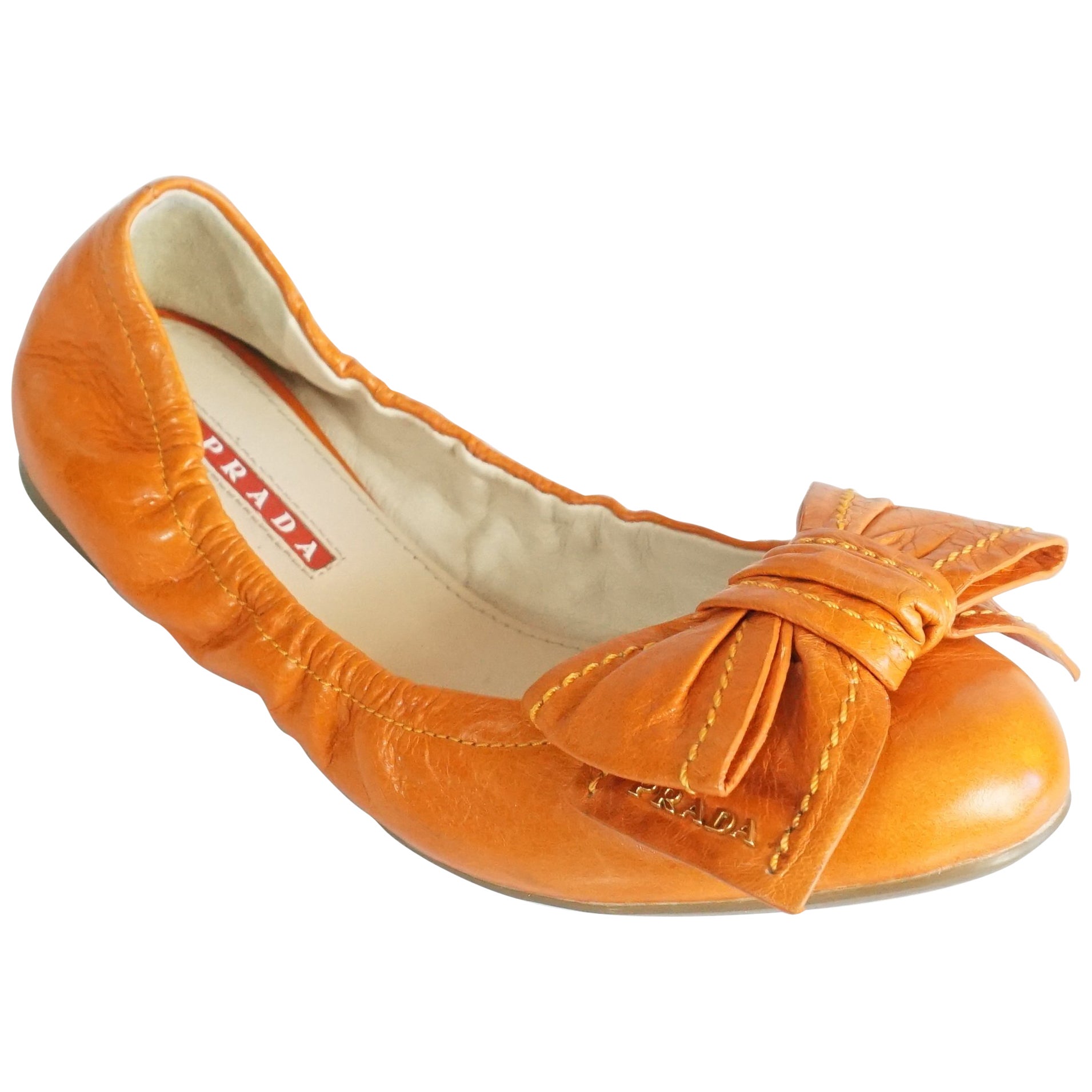 prada ballerina flats with bow