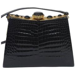 Black Crocodile Shoulder Bag 4