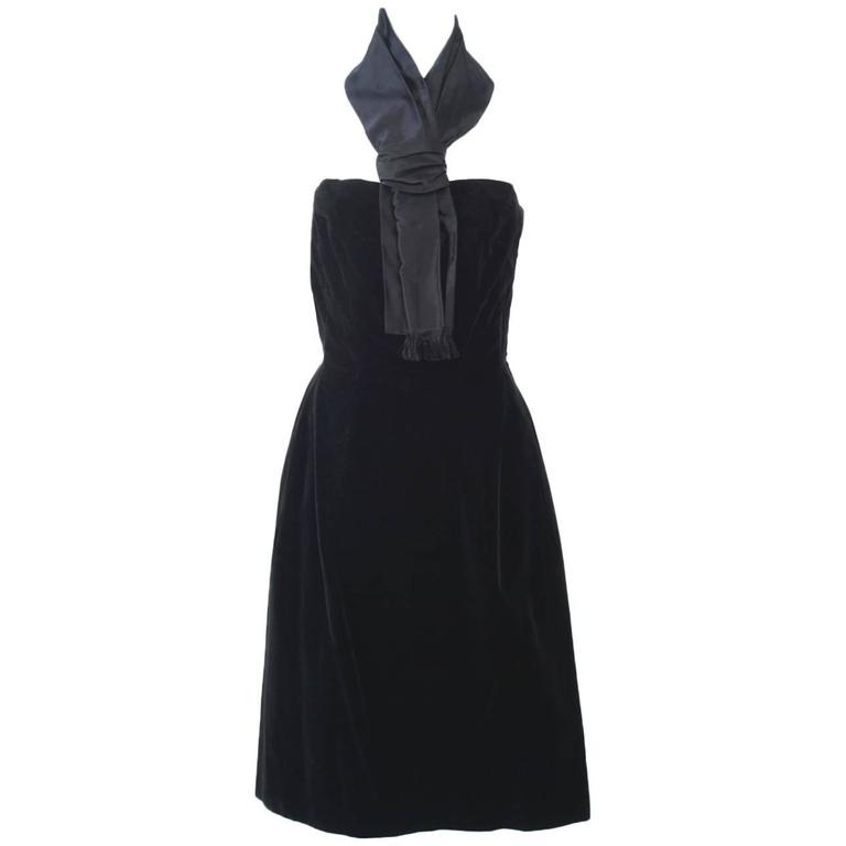 Suzanne Talbot Velvet Halter Dress