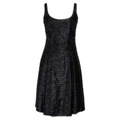 1980's Stephen Sprouse Black Metallic Skater Dress