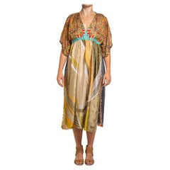 MORPHEW COLLECTION Multicolor Silk Virgo Empire Waist Dress Made From Vintage L