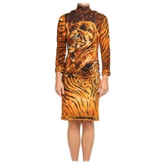 1980S Leonard Silk Jersey Tiger Print Dress