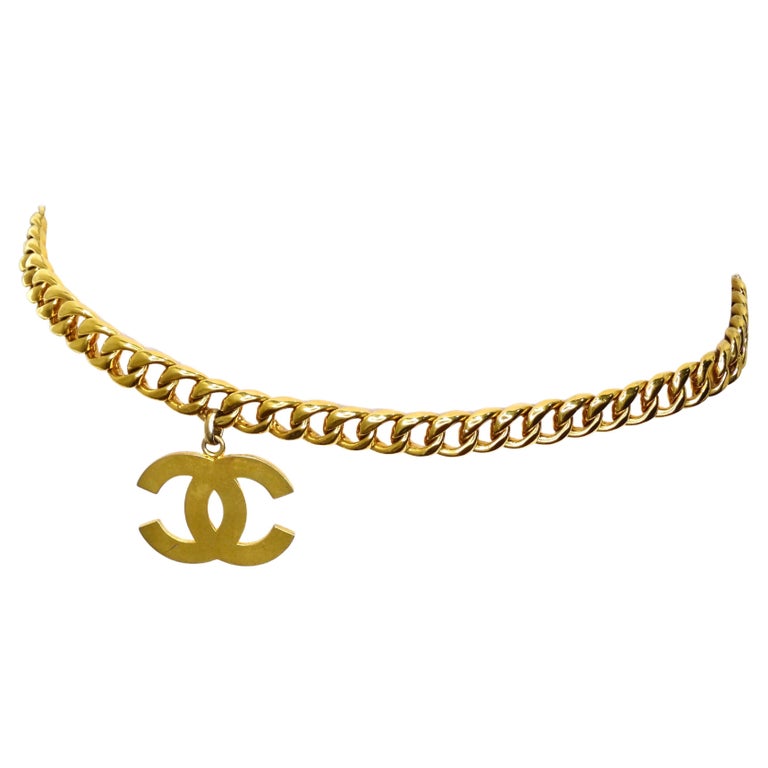 Unusual Chanel By Karl Lagerfeld Goldtone Double Spiral Chain Belt For Sale  at 1stDibs