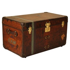 1900s Louis Vuitton Cowhide Leather Courier Trunk