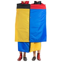 1980s Jean Charles De Castelbajac Primary Colorblocked Plastic Two-Person Poncho