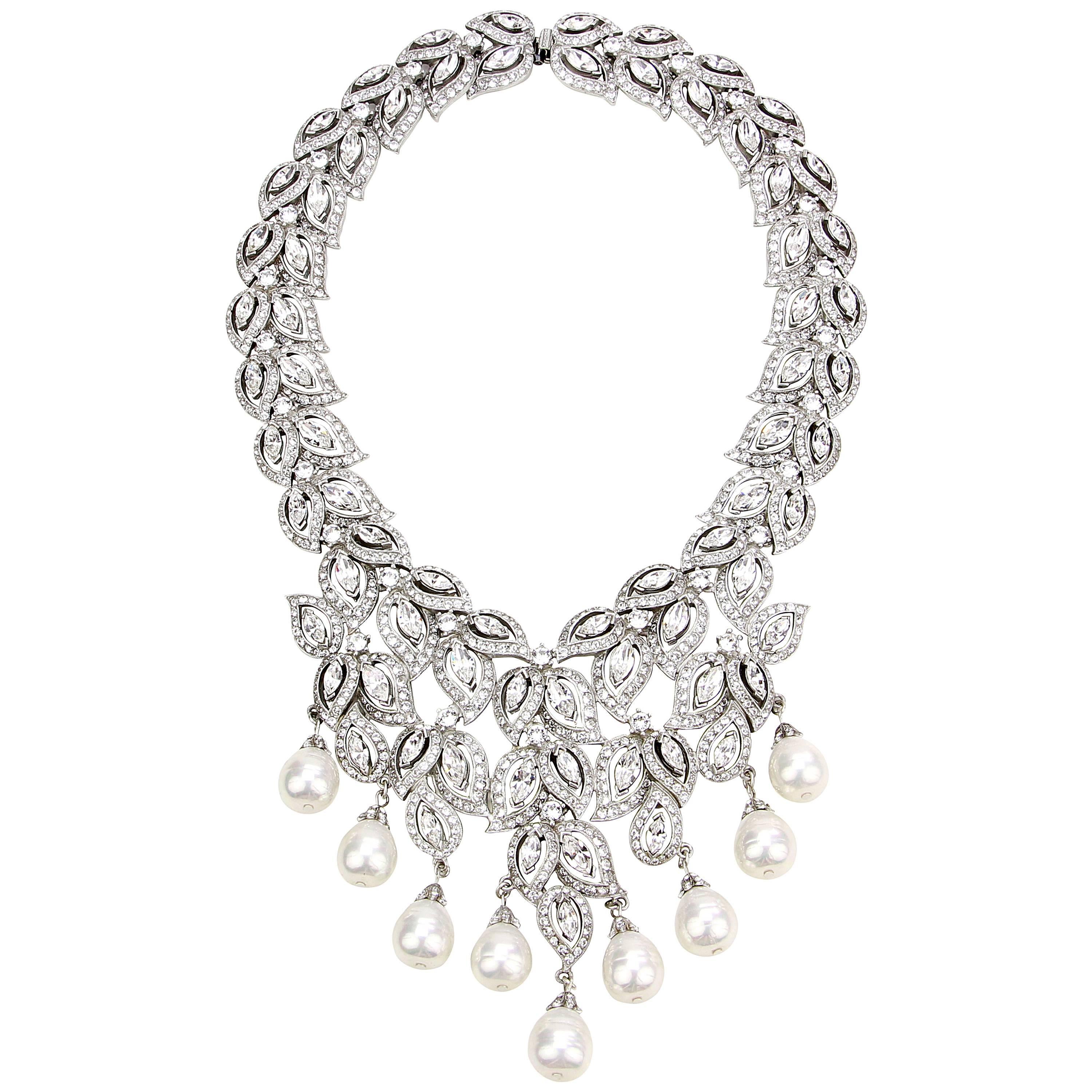 Ben mun Crystal and Pearl Necklace
