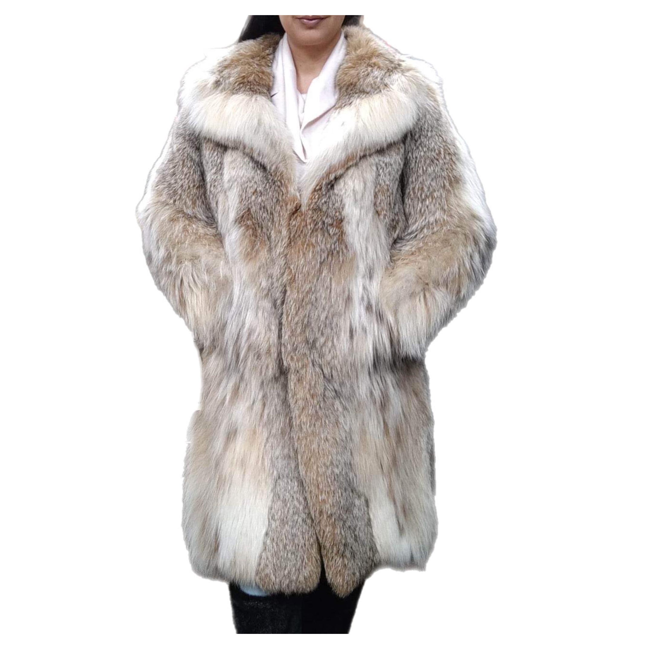 Brand new lightweight lynx fur coat size 10 For Sale