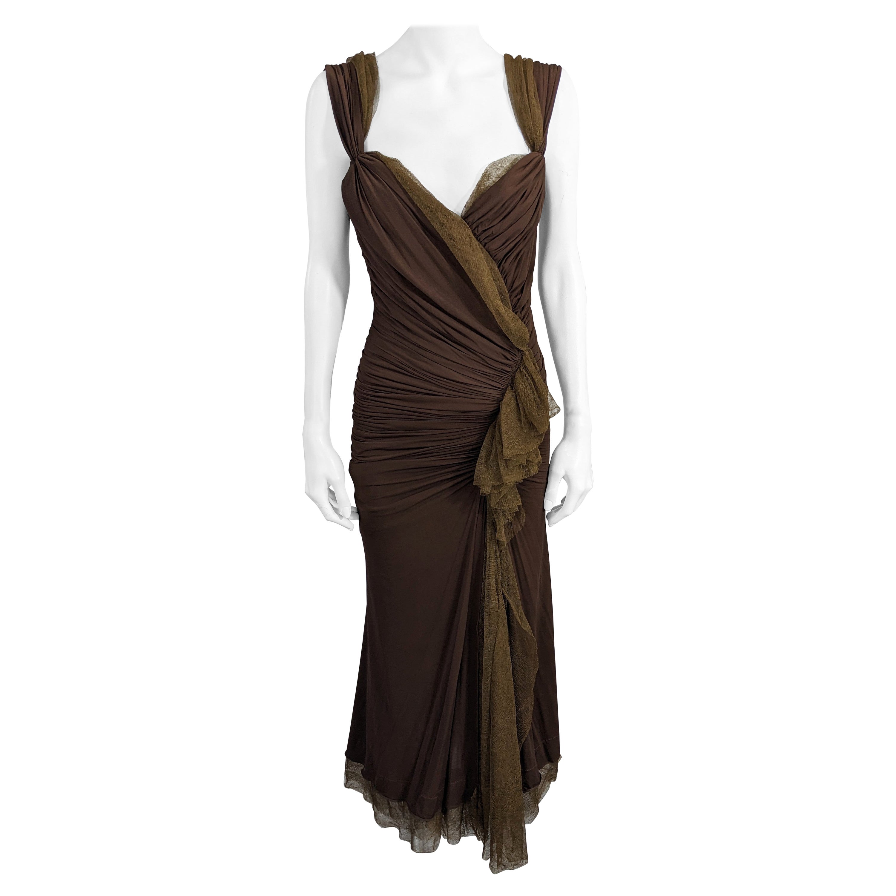 Donna Karan Collection Sexy Draped Jersey Dress For Sale