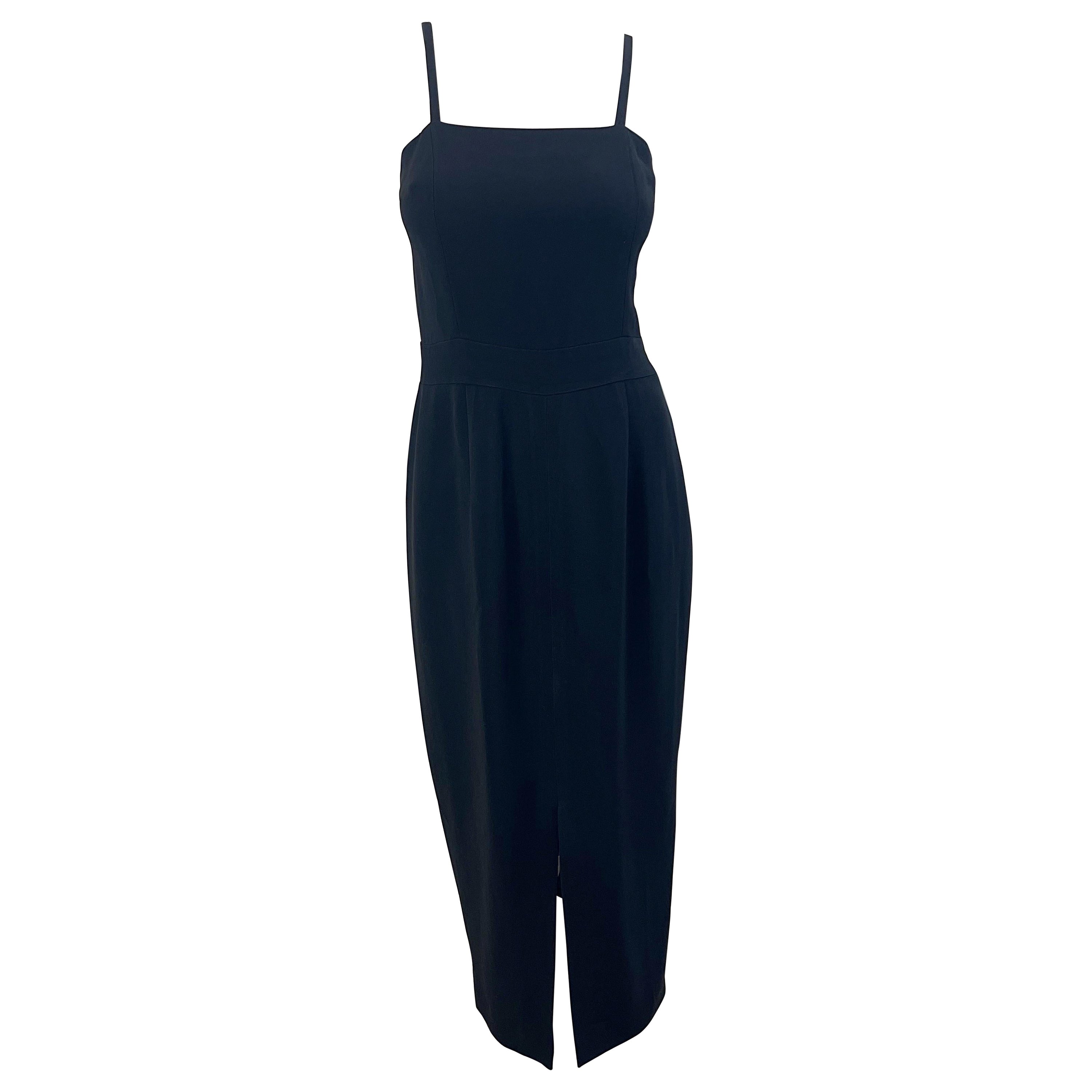 Karl Lagerfeld 1990s Black Sleeveless Timeless Black Vintage 90s Gown Maxi Dress For Sale