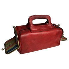 Bonnie Cashin für Coach Tasche Double Header E-Mailbox Tragetasche aus rotem Leder Vintage 60er