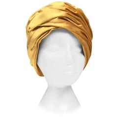 Vintage 1960s Christian Dior Gold Velvet Turban