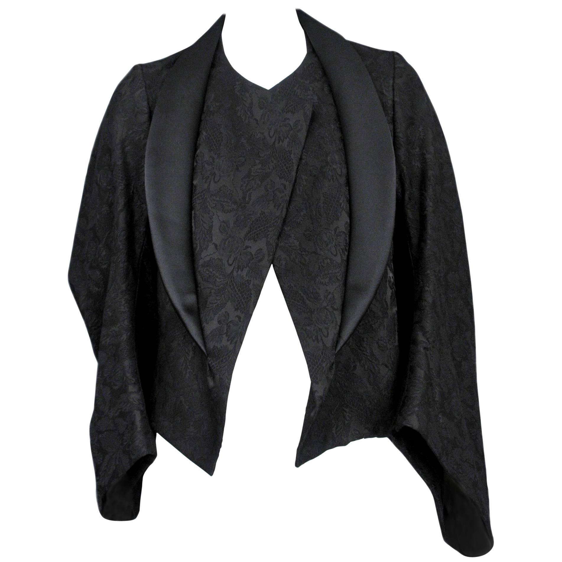 Comme des Garcons Black Brocade Kimono Jacket 2004