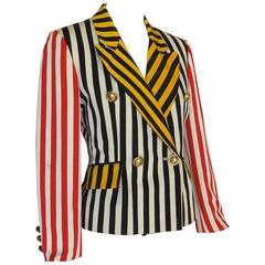 Early 2000's MOSCHINO Striped Faille Blazer Jacket