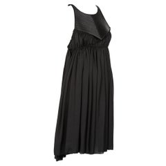 Robe en soie à empiècement en cuir noir Bottega Veneta, défilé 2008