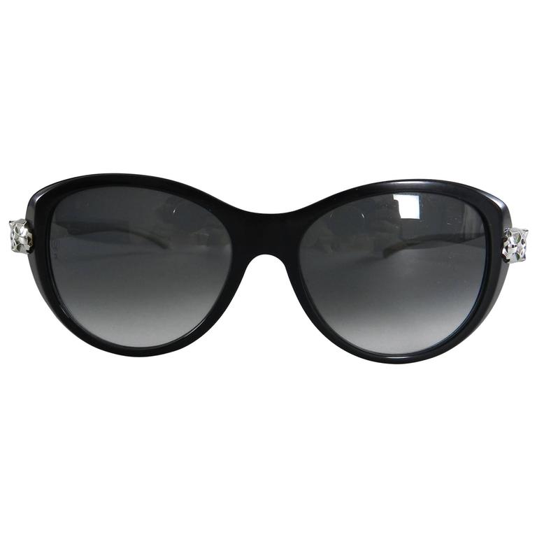 Cartier £1030 Black Wild Panthere Oversize Sunglasses 55X17