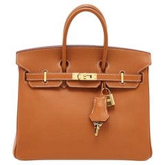 Hermes Gold Epsom Leather Gold Finish Birkin 25 Bag