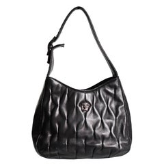 Versace Couture Evening Bag with Medusa Black Quilted Lambskin Leather 1990s