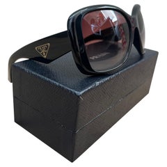 Prada  Triangle Logo Mask Black Sunglasses