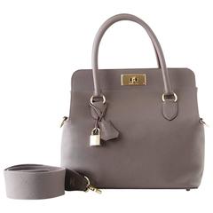 HERMES 26 Toolbox Bag Etain Gray Evercolor Leather Permabrass