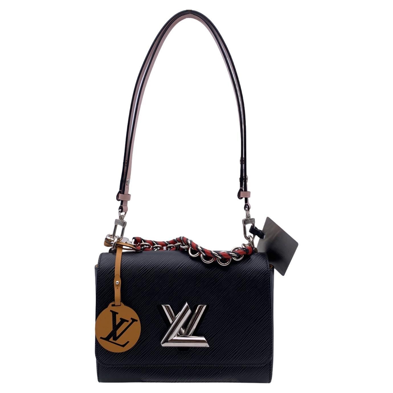 Louis Vuitton Black Epi Leather Twist MM Shoulder Bag Braided Handle