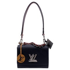 Louis Vuitton Black Epi Leather Twist MM Shoulder Bag Braided Handle