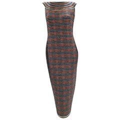Chanel Sleeveless Multicolor Striped Dress