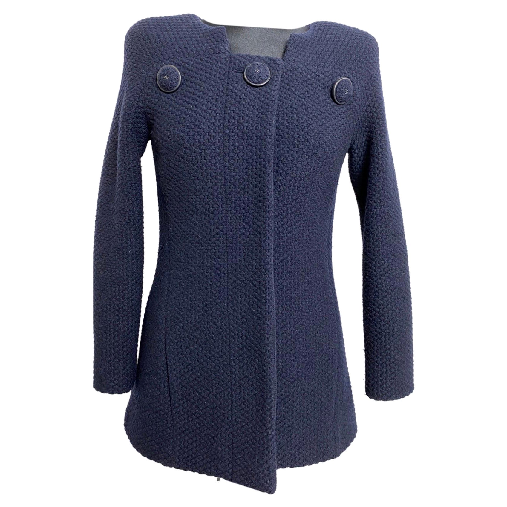 Chanel wool blue jacket  For Sale