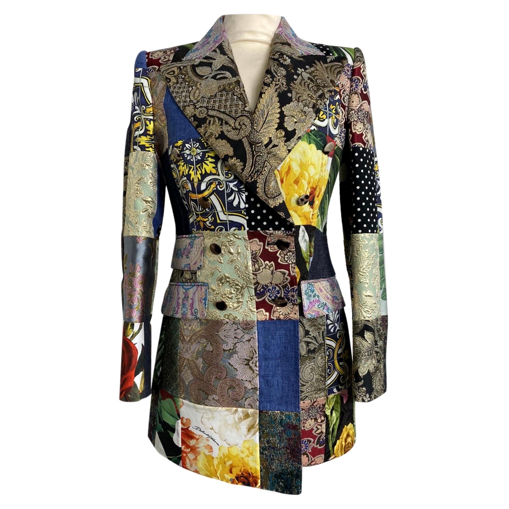 Dolce & Gabbana spring 2021 patchwork Blazer For Sale