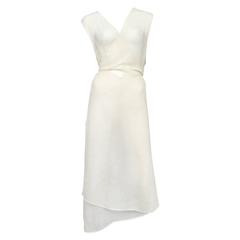 Martin Margiela Ivory Chiffon Wrap Dress
