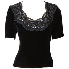 Yves Saint Laurent Couture Velvet Top 11