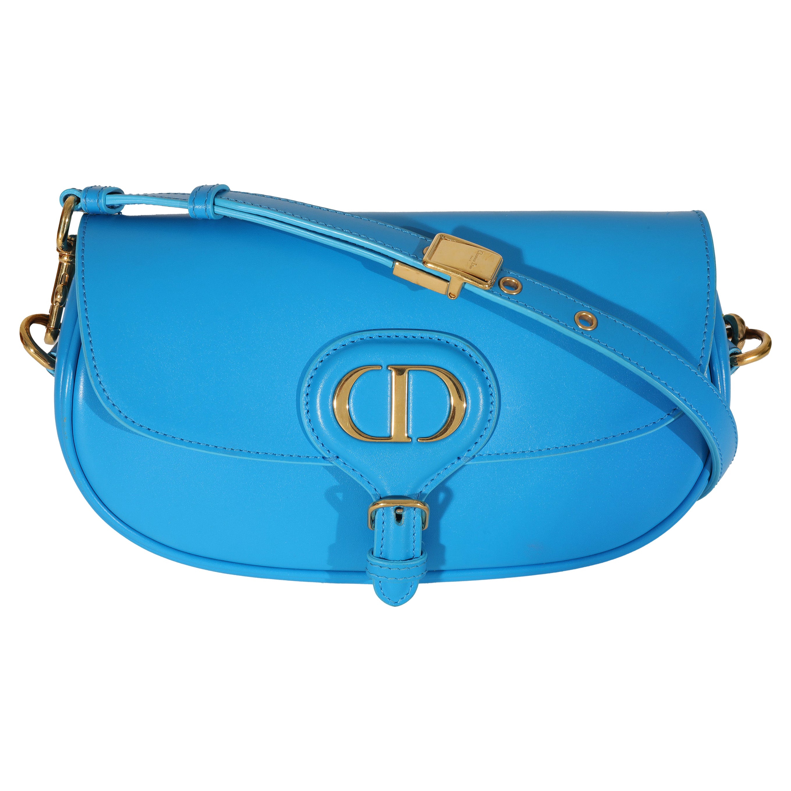 Christian Dior Blue Leather Bobby East West Horizon Bag For Sale