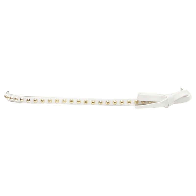 PRADA Weißer Lederschnallengürtel aus Gold mit PRADA-Schnalle 1CC338 80cm 32"