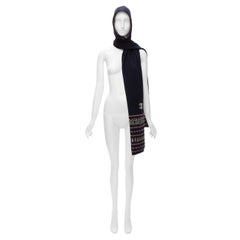 Muffola con cappuccio con logo CHANEL CC in lana cashmere mohair con intarsi a fiocco di neve