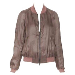 HAIDER ACKERMANN dusty pink rayon silk blend zip up bomber jacket FR34 XS