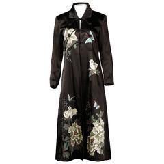 Vintage Hand Painted Silk Asian Kimono Jacket Coat