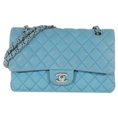 Chanel Blue Matte Caviar Medium Classic Double Flap Bag