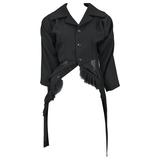 Comme des Garcons - Giacca con volant e lana nera