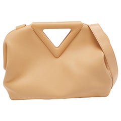 Bottega Veneta Beige Leather The Triangle Shoulder Bag