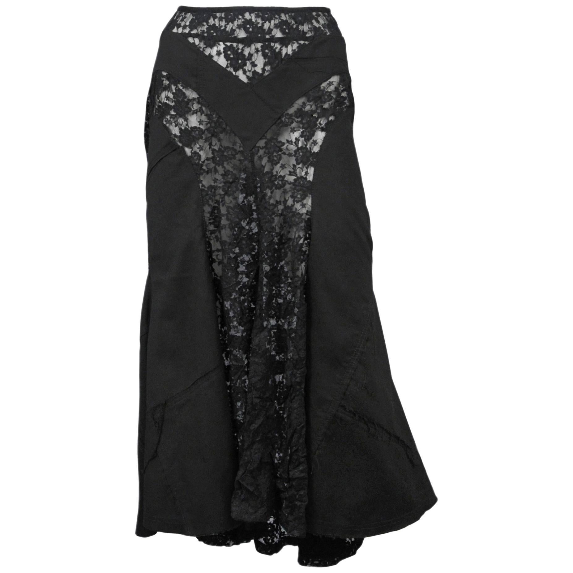 Junya Black Lace Cargo Skirt
