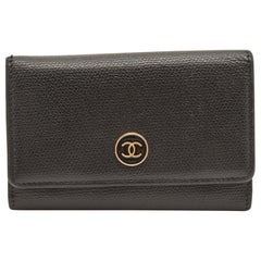 Chanel Black Leather CC Flap 6 Key Holder