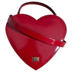 Moschino Retro Red Leather Heart Bag The Nanny
