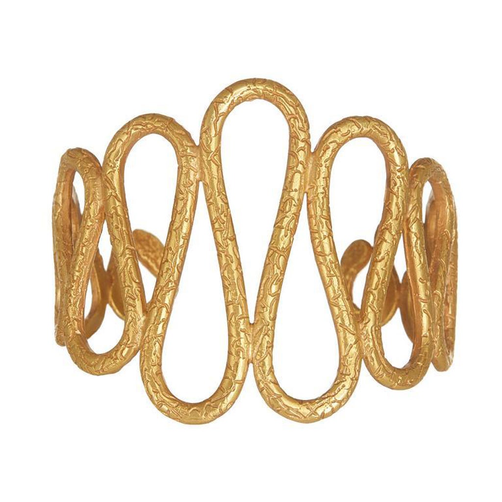 Sinusoid Bangle is handcrafted from 24ct gold-plated bronze