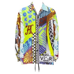 new VERSACE 2020 Runway Pop Temple print nylon windbreaker shirt jacket EU52 XL