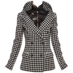 Jean Paul Gaultier Wool Buffalo Check & Embroidered Satin Jacket, Fall 2010