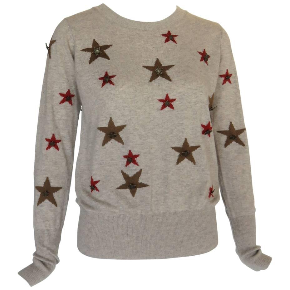 CHANEL Paris-Dallas Cashmere Mohair Knit Star Sweater For Sale